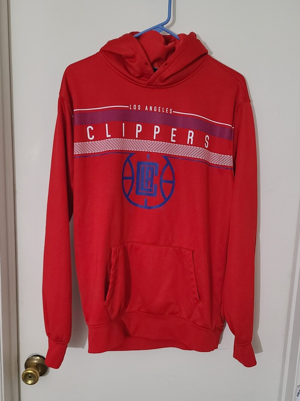 Los Angeles Clippers Red Pullover Hoodie Sweatshirt Men's Medium NBA